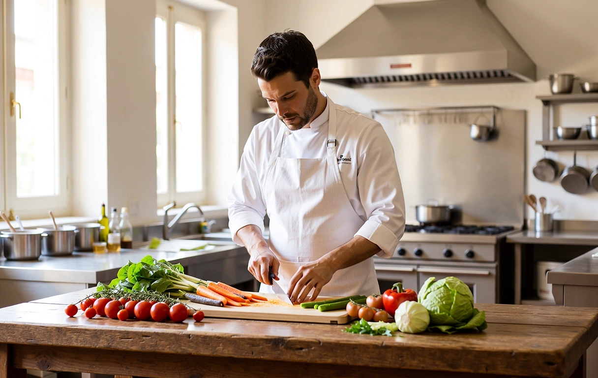 Cucina Sana Napoli Chef in azione